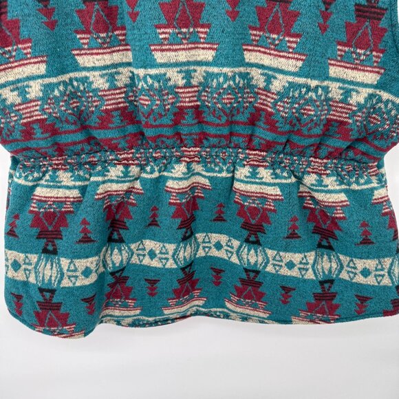 Outback Trading Co Full Zip Maybelle‎ Vest Mens 3X Black Blue Aztec Print Wool - Picture 8 of 11